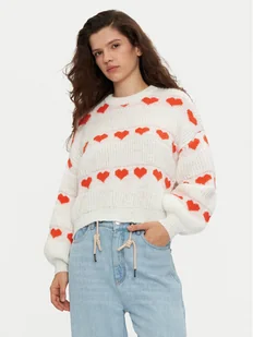 Pieces Sweter Nove 17152014 Écru Regular Fit - Swetry damskie - miniaturka - grafika 1