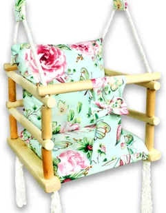 Miętowa huśtawka rosnąca dla dzieci w kwiaty Z1-E85 - Leżaczki i huśtawki Miętowa huśtawka rosnąca dla dzieci w kwiaty Z1-E85 - Leżaczki i huśtawki - miniaturka - grafika 1
