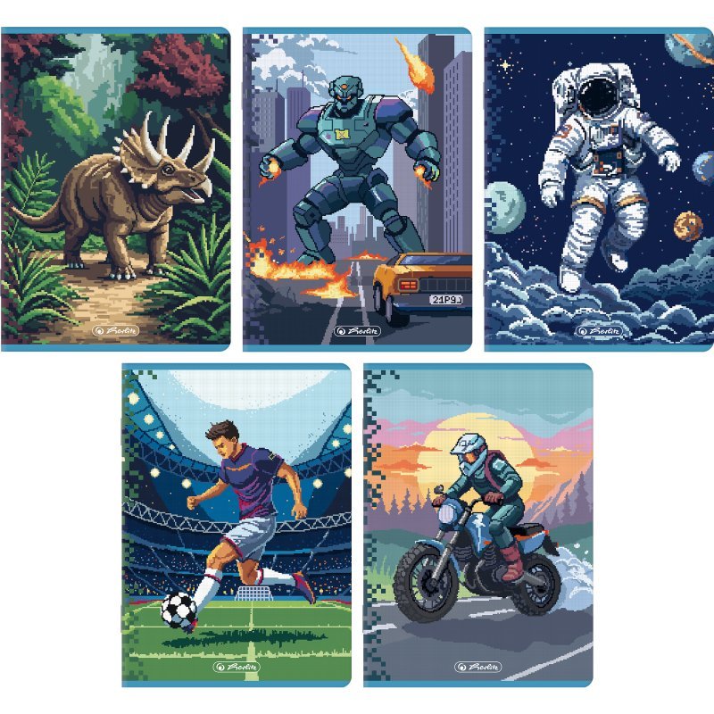 ZESZYT A5 16 = KOLOROWA PIXEL FUN HERLITZ