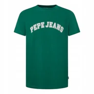 Koszulki męskie - PEPE JEANS KOSZULKA MĘSKA T-SHIRT CLEMENT FUTURE ZIELONA r.M - miniaturka - grafika 1