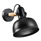 Lampy ścienne - Candellux Kinkiet czarny/drewniany regulowany lampa E27 40W Reno 21-76748 21-76748 - miniaturka - grafika 1