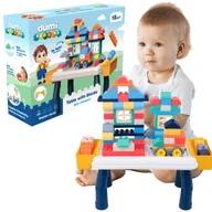 Klocki - Klocki Dumi Blocks Dumel Miękkie Konstrukcyjne Stolik Edukacyjny 80 el - miniaturka - grafika 1
