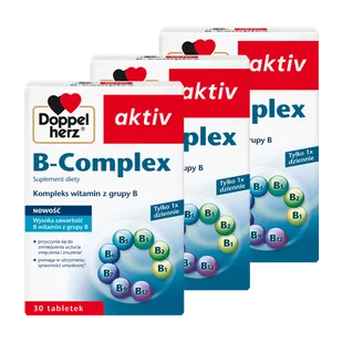 Zestaw Doppelherz aktiv B-Complex, 3 x 30 tabletek - Witaminy i minerały - miniaturka - grafika 1