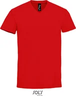 Koszulki męskie - SOLS T-shirt męski Heavy V-neck 02940 Czerwony Czerwony 3XL - miniaturka - grafika 1