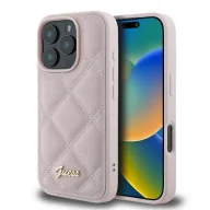 Etui i futerały do telefonów - Etui Guess Quilted Metal Logo na iPhone 16 Pro Max - różowe - miniaturka - grafika 1