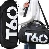 Torby sportowe - ﻿Torba sportowa Czarna Męska basen siłownia Lot XL - miniaturka - grafika 1