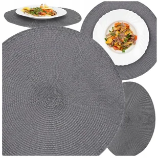 Podkładka Na Stół Mata Ochronna Stołowa Okrągła Pod Talerz Szara 38 Cm - Obrusy i serwetki - miniaturka - grafika 1