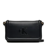 Torebki damskie - Torebka Calvin Klein Bold Ck Flap Crossbody LV04F1027G Czarny - miniaturka - grafika 1