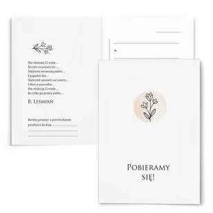 ZAPROSZENIA ŚLUBNE GOTOWE z kopertą ZSM01 - Kartki okolicznościowe i zaproszenia - miniaturka - grafika 1