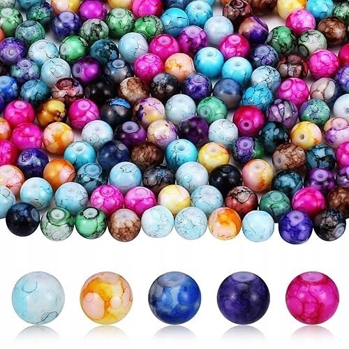 220 SZTUK SZKLANYCH KORALIKÓW 8 MM DO BRANSOLETEK SZTUK SZKLANYCH KORALIKÓW