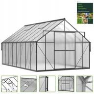 Szklarnie ogrodowe - Szklarnia Ogrodowa Poliwęglan Duża Slide-In 489x305cm Czarna UV - miniaturka - grafika 1