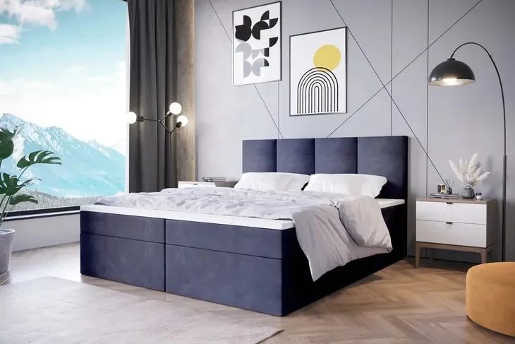 Łóżko kontynentalne 160x200 DREAM 1 Materac Sprężyny Bonell z pojemnikiem