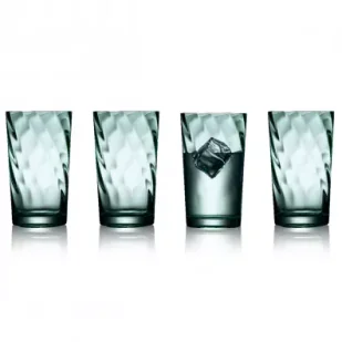 Lyngby Glas Szklanki wysokie Vienna zielone 31721 4 x 400 ml - Szklanki - miniaturka - grafika 1