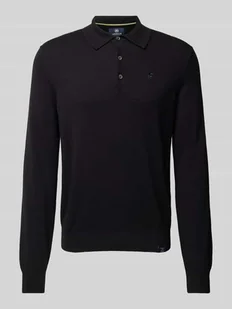 Sweter z dzianiny z wyhaftowanym logo - Swetry męskie - miniaturka - grafika 1
