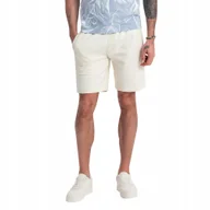 Spodenki męskie - Dzianinowe spodenki męskie dresowe wygodne kremowe OM-SRBS-0139 V12 r. XL - miniaturka - grafika 1