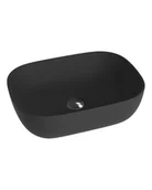 Umywalki - LaVita Costa Black umywalka 46x32,5 cm nablatowa czarny mat - miniaturka - grafika 1
