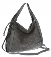 Torebki damskie - Torebka Damska Listonoszka Shopper Duża Torba na Ramię Worek CH6686 Szara - miniaturka - grafika 1
