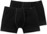 Majtki męskie - SCHIESSER Herren Shorts 2er Pack - Spodnie, Bokserki, Niezbędne, Bawełna Stretch Schwarz M - miniaturka - grafika 1