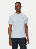 Koszulki męskie - Calvin Klein T-Shirt Linear Box Logo K10K114152 Błękitny Regular Fit - miniaturka - grafika 1
