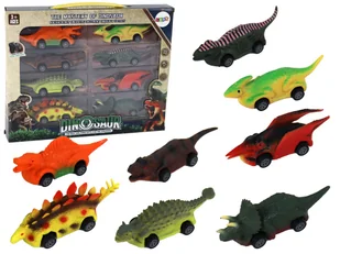 KOLOROWY ZESTAW RESORAKÓW DINOZAURY SAMOCHODZIKI8 SZTUK - Samochody i pojazdy dla dzieci - miniaturka - grafika 1