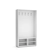 Inne meble biurowe - PLAN Ścianka na ubrania (wieszak) z półką na obuwie, 5 haczyków, biała/biała 6101282 - miniaturka - grafika 1