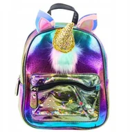 Plecaki szkolne i tornistry - Plecak Dziecięcy Z Rogiem Jednorożca Ruchome Konfetti Tęczowy 25cm 4,5L - miniaturka - grafika 1