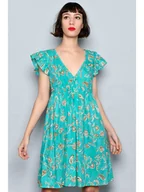 Sukienki - H.H.G. Sukienka w kolorze beżowo-turkusowym - miniaturka - grafika 1