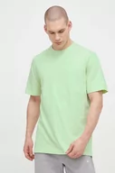 Koszulki męskie - adidas t-shirt bawełniany męski kolor zielony gładki - miniaturka - grafika 1