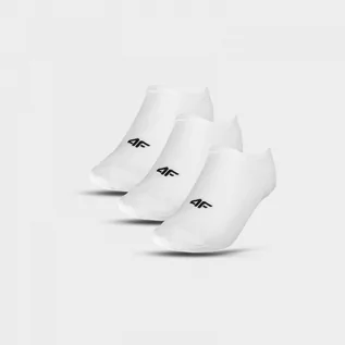 Skarpetki damskie - Damskie skarpetki stopki (3-pack) 4FWMM00USOCF274 - białe - grafika 1