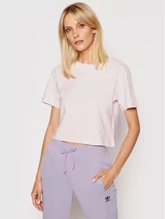 Koszulki i topy damskie - Adidas T-Shirt Tennis Luxure Cropped H56453 Różowy Cropped Fit - grafika 1