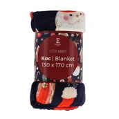 Koce - Koc 130x170 Festive warmth niebieski świąteczny pierniczki - miniaturka - grafika 1