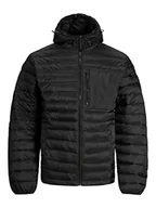 Kurtki męskie - JACK & JONES Męska kurtka pikowana Jcohunt Puffer, czarny, XL - miniaturka - grafika 1