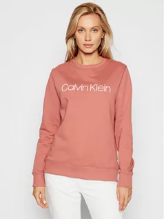 Bluzy damskie - Calvin Klein Bluza Core Logo Ls K20K202157 Różowy Regular Fit - grafika 1