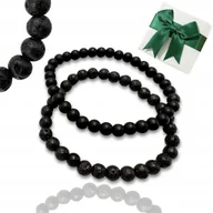 Bransolety męskie - Czarny Turmalin Obsydian Onyks Bransoletka Męska Damska Szczęście Ochrona - miniaturka - grafika 1