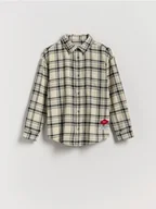Bluzki dla chłopców - Reserved - Koszula w kratę - złamana biel - miniaturka - grafika 1
