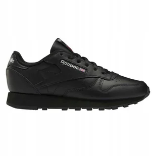 Buty damskie sneakersy Reebok Classic Leather 100008497 skórzane czarne 39 - Sneakersy damskie - miniaturka - grafika 1