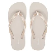 Klapki i japonki damskie - Japonki Calvin Klein Flatform Flip Flop Met Tpu HW0HW03120 Srebrny - miniaturka - grafika 1