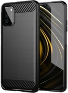 Etui i futerały do telefonów - Hurtel Carbon Case elastyczne etui pokrowiec Xiaomi Poco M3 czarny - miniaturka - grafika 1