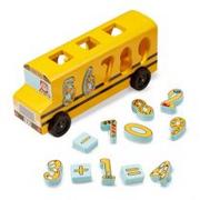 Sortery dla dzieci - Melissa&Doug sorter z cyferkami Autobus szkolny - miniaturka - grafika 1