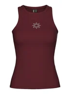Koszulki i topy damskie - Pieces Top "May" w kolorze brązowym - miniaturka - grafika 1