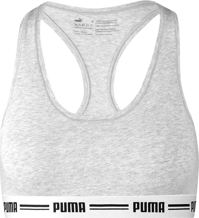 Stanik damski sportowy Puma Racer Back Top 1P Hang szary 907862 03-XS