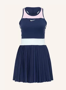 Sukienki - Nike Sukienka Tenisowa Court Dri-Fit Slam Z Siateczką blau - grafika 1
