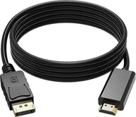 Kable komputerowe i do monitorów - RoGer DisplayPort to HDMI cable / 4K x 2K / 1.8M / Black - miniaturka - grafika 1