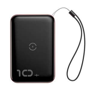 Baseus Mini S power bank 10000mAh 18W bezprzewodowa ładowarka Qi 10W USB / USB Typ C PowerDelivery QC3.0 czerwony (PPXFF10W-19) - Ładowarki do telefonów - miniaturka - grafika 2
