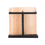 Akcesoria łazienkowe - Lumarko Kubek Na Szczoteczki Do Zębów Z Poliresingu I Drewna 10,5x4x10,5 Cm (łazienka) - miniaturka - grafika 1