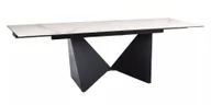 Stoły - Stół Peterson (160-240)X90 Czarny Mat / Ceramic Biały Statuario Venato - miniaturka - grafika 1