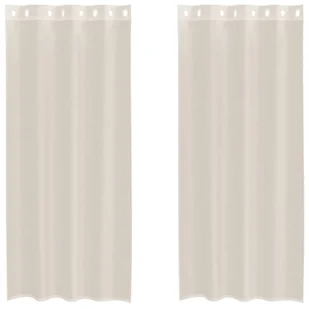 vidaXL Zasłony woalowe z przelotkami 2 szt. Kremowe 140x245 cm - Zasłony - miniaturka - grafika 1