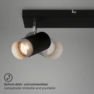 Briloner Reflektor sufitowy Plek GU10 czarny/srebrny 2-punktowy - Lampy sufitowe - miniaturka - grafika 2