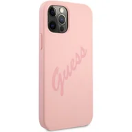 Etui i futerały do telefonów - Guess GUHCP12MLSVSPI iPhone 12/12 Pro 6,1" różowy/pink hardcase Script Vintage - miniaturka - grafika 1
