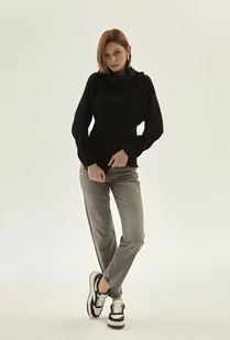 Czarny sweter z golfem - Femestage - Swetry damskie - miniaturka - grafika 1
